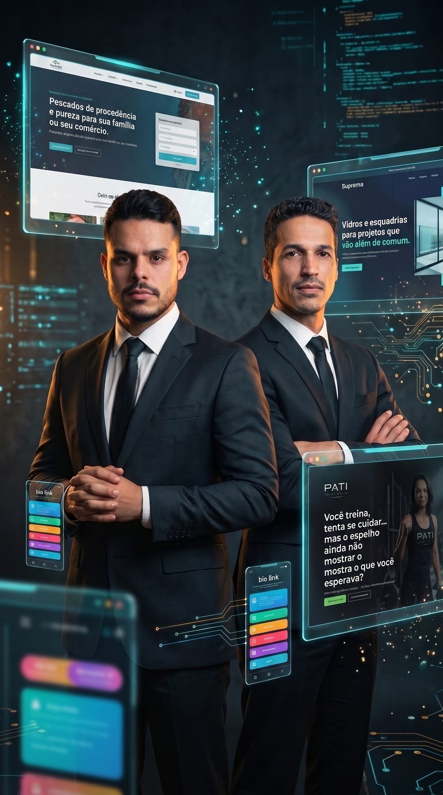 Equipe LF LEMOS com exemplos dos projetos desenvolvidos